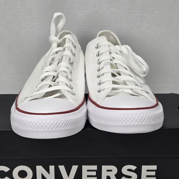 Converse Unisex Chuck Taylor All Star Low Top White Sneakers Men's 10 Women's 12 - Picture 12 of 14
